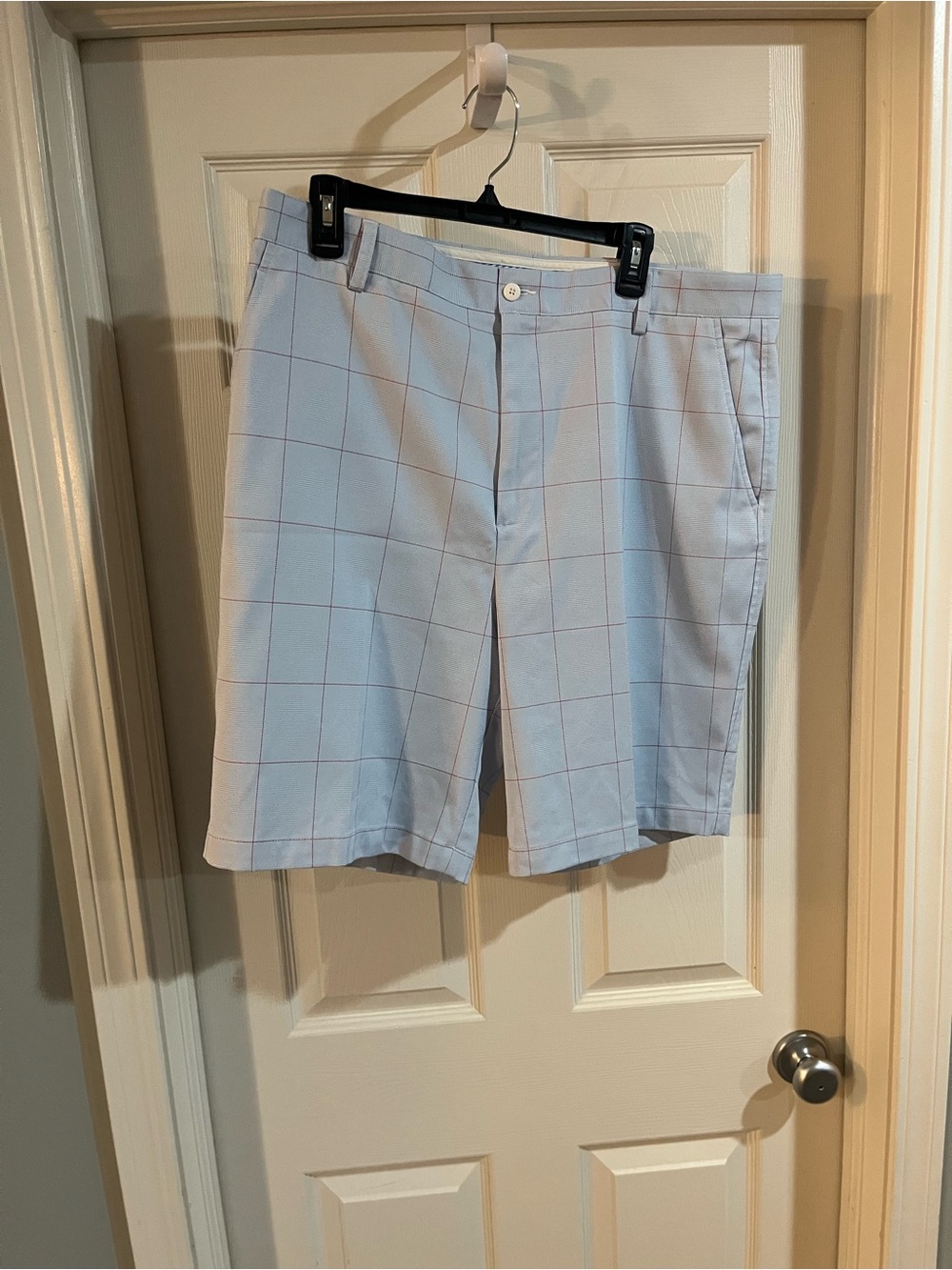 FootJoy Light Blue Windowpane Golf Shorts